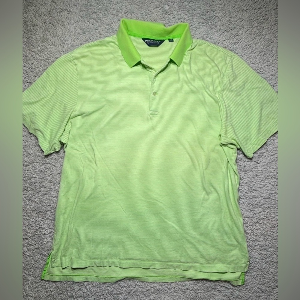 Ralph Lauren Polo Mens XXL Golf Performance Activewear Green White Stripes - Picture 1 of 4